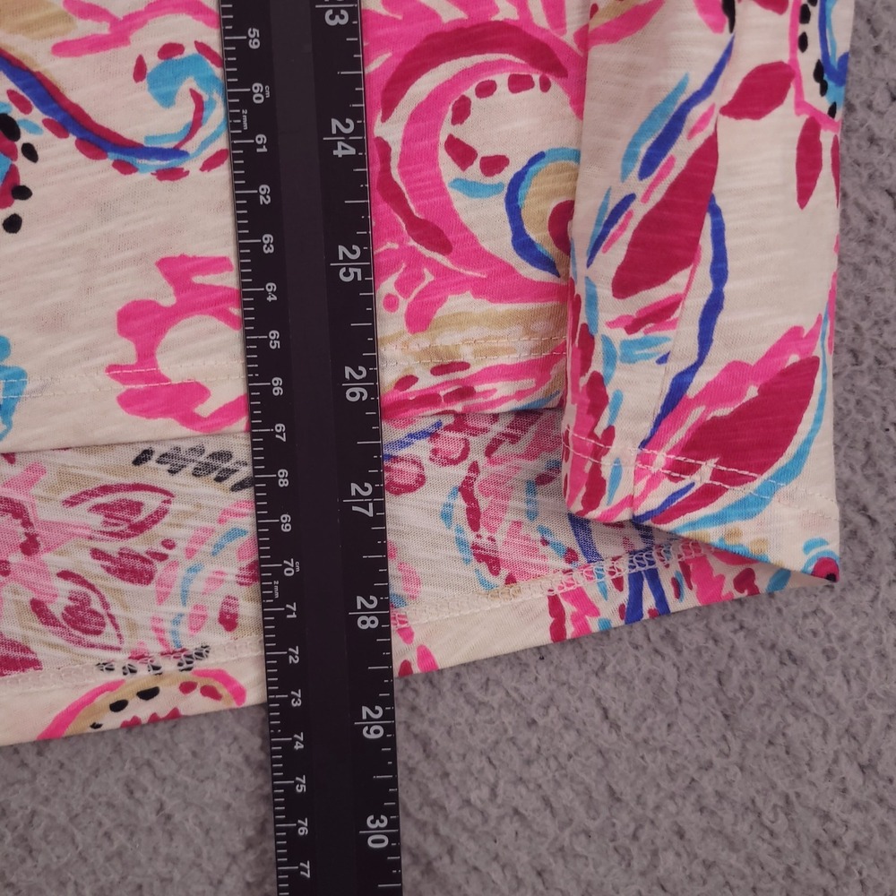 LILLY PULITZER Top Size XL Pink Etta Scoop Neck Coconut Flitting About - Picture 12 of 15